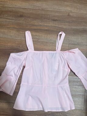 Forever 21 Light Pink Off-Shoulder Peplum Top